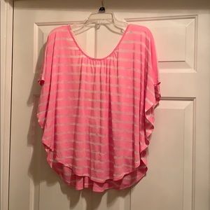 See through pink and white top NWT